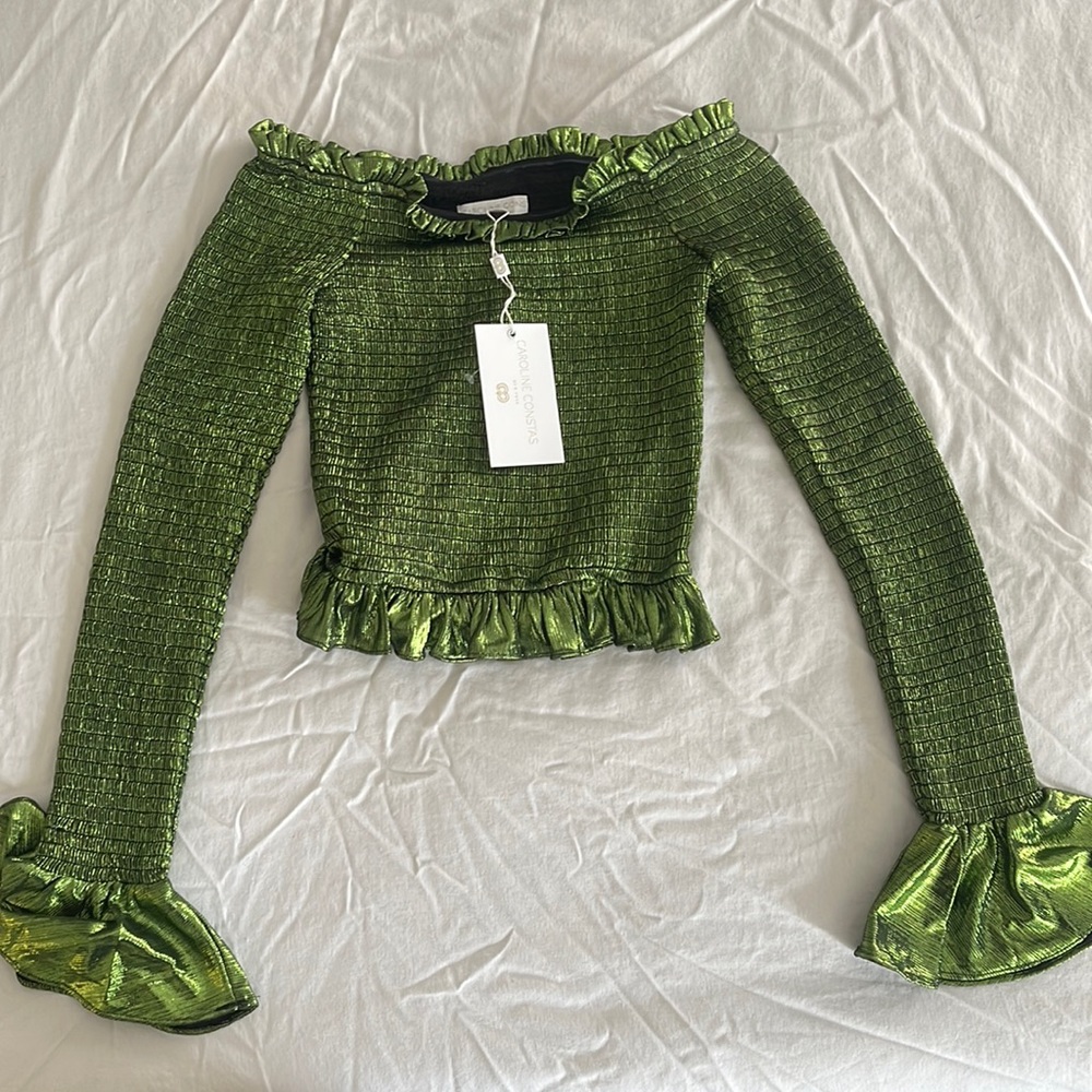 Caroline Constas New York Megara Top Green size Small